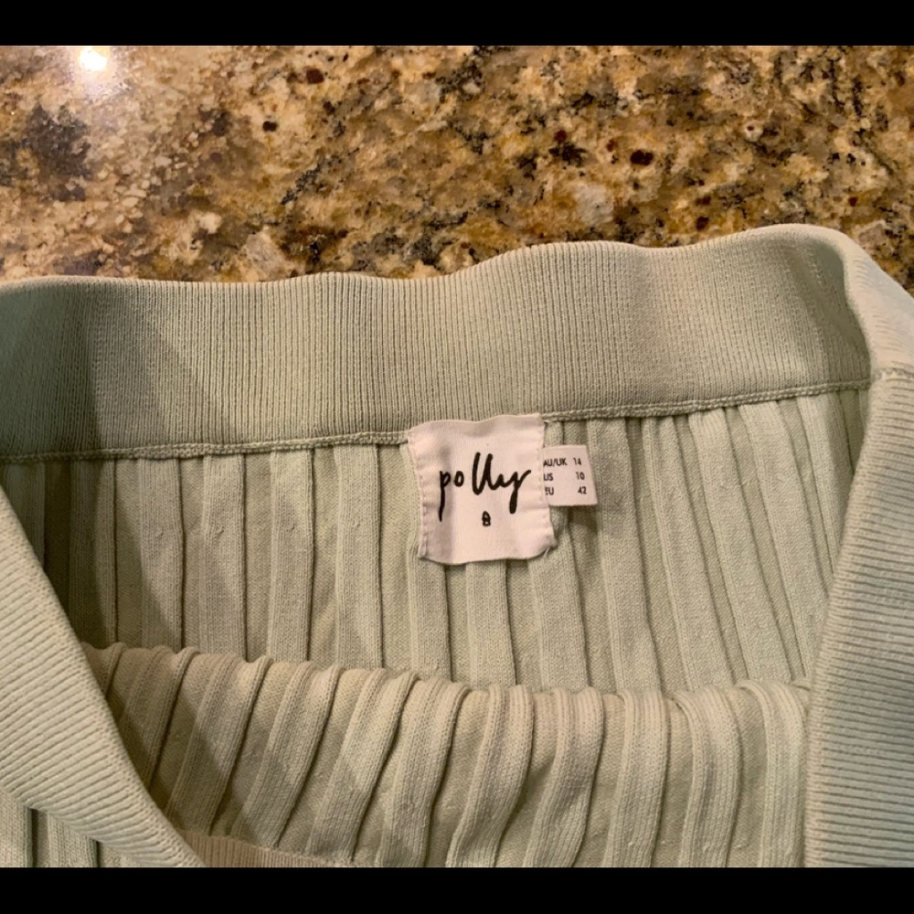 Princess Polly Pale Green Pleated Body Con Skirt Size 10